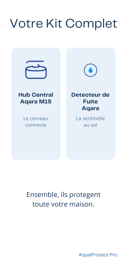 Kit Starter AquaProtect Pro — Détecteur de Fuite + Hub Connecté Aqara