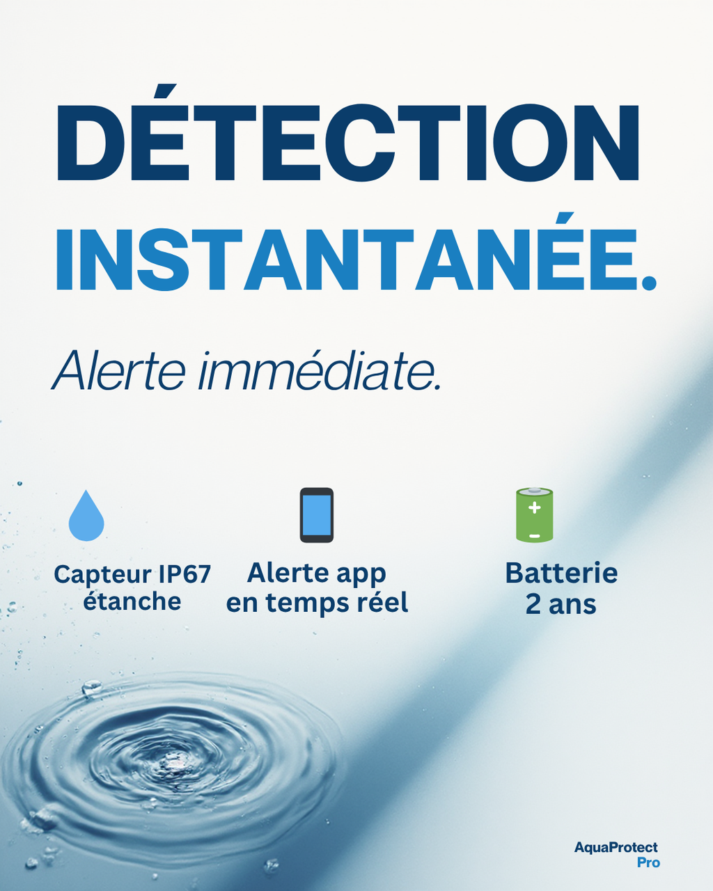 Détecteur de Fuite d'Eau Aqara — Capteur Sans Fil ZigBee Étanche IP67, Compatible Apple HomeKit & Mi Home